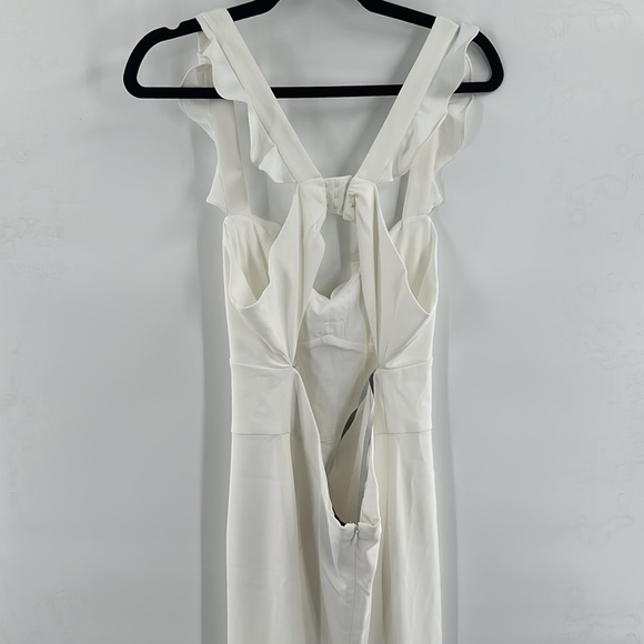 ML Monique Lhuillier X BHLDN Ada Ruffle White Jumpsuit 12 NWT - Picture 5 of 9